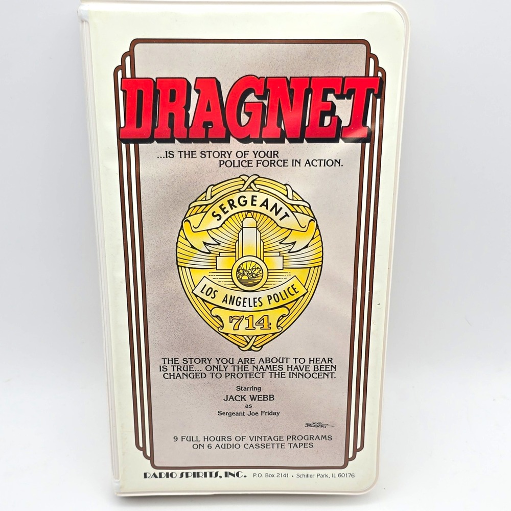 Radio Spirits, Inc. Dragnet Jack Webb Cassette Tape Set 1996 9 Hours English